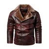 Herrjackor Vinter Varma läderjacka Män tjock pälsare Fashion Manlig motorcykel Parkas Coat Pu Outwear Plus Size 230217