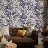 Wallpapers inkt roos zelfklevende behang blauwe aquarel bloemen verwijderbare schil en stok voor slaapkamerkast wanddecoraties