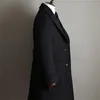 Men's Wool Blends Formal Black Suits Thick Custom Made Jacket Windbreaker High Quality Tuxedos ed Lapel Blazer Business Long Coat 230217