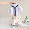 Ensembles De Vêtements Garçons Costume D'été Bébé Garçon Chemise En Coton Short À Manches Courtes 2 Pièces Ensemble Enfants 15 Ans Drop Delivery Enfants Maternité Dhhl3