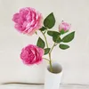 Dekorativa blommor simulerade 3 Peonies Wedding Plastic Bouquet Imitation True and False Peony European Style Silk Flower Artificial