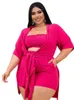 Tracksuits Two Piece Sets Womens Outifits Summer Loose Top Coat With Tank Ladies Sexy Shorts Set Plus Size Wholesale Bulk Drop