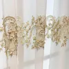 Kurtyna luksusowe perły haftowane zasłony tiulowe do salonu kwiaty linie haft gazy okna zasłony sypialnia sypialnia