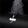 Pendant Necklaces Gold Color Stainless Steel Cute Dragonfly Necklace For Women Fashion Chains Choker Collares Goth Jewelry