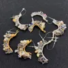 Hänghalsband naturliga sötvatten pärla grov sten kristall inlagd lindande charm som gör diy smycken halsband örhänge tillbehör