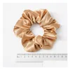 Hårtillbehör Kvinnor Satin/Veet Scrunchie Stretch Ponytail Holders Elastic Hairbands Solid Color Ladies Ropes Ties Drop Delivery PR DHUO1