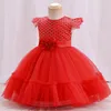 Girl Dresses Flower 1st Year Birthday Dress Girls Princess Baby Clothes Sequins Bow Party Wedding Christmas Little