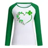 Kvinnor BLOUSES LEAF PRINT St. Patrick's Day Streetwear Women Y2K Harajuku Tops for Work Business Casual Roupa