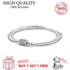 Bangle Luxury 100% 925 Silleling Srebrna Pantarza Bransoletka węża wąż oryginalne uroki dla kobiet biżuteria DIY 230216