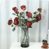 Fiori decorativi 76 cm bordi arrostiti simulazione fiore di seta Lulian 6 teste ramo con foglie finte peonia decorazione domestica artificiale Flores