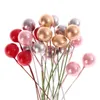 Decorative Flowers 100Pcs Mini Stamen Flower Small Berries Pearl Beads DIY Craft Gift Box Decoration Christmas Wedding Party