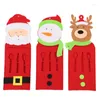 Dinnerware Sets 3Pcs/set Christmas Cutlery Cover Cute Santa Snowman Elk Knive Fork Chopsticks Holders Home Dinner Xmas Year Tableware Decor