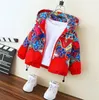 L300 veste de créateur pour enfants coupe-vent bébé garçon fille printemps vestes rouge imprimé à capuche enfants manteau