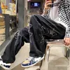 Pantalones vaqueros de los hombres de las mujeres de la vendimia Pantalones de mezclilla coreanos Y2K Cltohes Streetwear Impreso Patchwork Hombre Baggy Jeans Pantalones rectos para hombres 230217