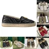 Luxe Casual Femmes Chaussures Espadrilles D'été En Cuir De Vachette Designers Dames Plat Plage Demi Pantoufles Mode Femme Mocassins Pêcheur Toile Chaussure ggs''gg diapositives