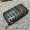 Name Brand Bags rivets wallet Red Bottom Panelled Spiked Clutch Women Men leather spikes bag handbag Panettone leathers wallets317H