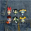 Cartoon Accessories Cute Character Boy Girl Enamel Brooch Alloy Badge Cowboy Clothes Bag Pin Sweet Jewelry Gift Drop Delivery Baby K Dh0Pw