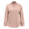 Blouses pour femmes élégantes en mousseline de soie femmes Blouse Sexy col en V bureau dames chemises décontracté solide à manches longues printemps femme fête hauts 2XL Blusa