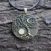 Łańcuchy 12PCS Fashion Tree of Life Moon i Słońca Naszyjnik