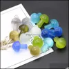 Stone Fashion blu verde giallo verde giallo occhio di vetro ornamento fascino di funghi sciolti perle sciolte per decorazioni vegetali vipjewel goccia consegna dhwzw