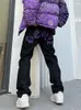 Jeans pour hommes Y2k Jeans pour hommes Fleurs de cajou Violet Streetwear Pantalon décontracté Punk Hip Hop Lettre Imprimer Baggy Harajuku Pantalon en jean droit 230217
