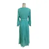 Plus Size Dresses For Women 2023 Evening Party Long Chiffon Dress With Belt Elegant Maxi Wholesale Items Drop
