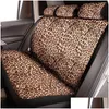 Almofadas de assento 13 pcs leopardo carros de impress￣o Ers FL Definir o volante de dire￧￣o ER Coasters ARM ARM ARMAT PAD Drop Drop Mobiles Motorcycles Interior Dhtu4