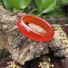 Cluster Rings 20.1mm Natural Gourmet Kinds Of Male And Female Models Red Agate Jade Ring Finger Authentic Thin Strips