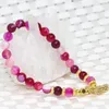 Strand 6mm Stone Natural Agat Onyx Rose Red Round Beads Bracelets Carnelian Factory Outlet Women Women Making 7.5inch B1987