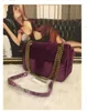 Women bags Classic chain single shoulder messenger bag velvet fabric Fashion Shopping Satchels bags hobo handbag Luxury designer purses flap wallet tote