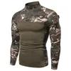 Camisetas masculinas camuflagem tática camisetas atléticas camisetas de manga longa Militar roupas de combate de combate de combate