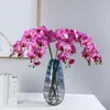 Flores decorativas Phalaenopsis simuladas Orquídea Artificial Realista Butterfly Design 9 Heads Design