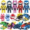 Figury zabawek akcji 17pcs/set mini siła super dino power tyraka car Bolt dinozaur Anime Model Figur