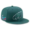 Nouveau 57e Super Bowll Football Snapback Chapeaux LVII Patch Rouge Vert Équipe Couleur Cap Snapbacks Réglable Mix Match Order Toutes les casquettes