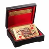 Card Games Original Waterproof Luxury 24K Gold Foil Plated Poker Premium Matte Plastic Board Playing Cards For Gift Collection Drop Dh1Fh