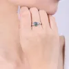 Cluster Rings Gem's Beauty 925 Sterling Silver Natural Moss Agate Ring Wedding Luxury Fine Smycken Engagemang för kvinnor