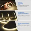 Strips LED Strip 8mm 320leds/m Hoge dichtheid FOB COB Flexibele lichten 3000K 4000K 6000K Tapelamp DC12V 24V Room Decorationled