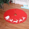 Dekoracje świąteczne 1m drzewa spódnica Elk renifer drukowana nietkana tkanina świąteczna dywan na dom navidadu