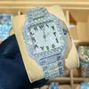 Haute Qualité Mode Iced Out WatchesMens Poignet De Luxe Round Cut Lab Cultivé Montre En Gros Hip Hop Rappeur WatcFor Hommes ZT6W