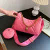 Bolso de diseñador Bolso de mujer Cadena rómbica Nueva moda Bordado Hilo Correa ancha para el hombro Crossbody Underarm Bags 230215