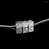 Ketens groothandel klassieke eenvoudige stijl elegantie echt 925 sterling zilveren modieuze vierkante vorm ontwerp ketting hanger