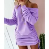 Robes décontractées violet Nouveau automne d'hiver femme sexy mini robe fête lacation vert manches longues robes feamle clubwear g1998 z0216