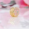 Yellow Gold plated Sparkling Charm 925 Sterling Silver for Pandora Jewelry Snake Chain Bracelet Making Accessories CZ Diamond Luxury Charms Set with Original Box