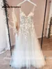 Abiti da festa Lakshmigown Corpetto sfoderato FLowy A Line Tulle Abito da sposa con scollo a V Abito da sposa Abito da sposa da spiaggia trouwjurk Robe de mariee 230217