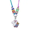 Bracelet multi-mode pour enfants, bijoux porte-bonheur, collier sirène, flamand rose, papillon, cadeau pour étudiante