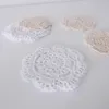 Tea Trays 100% cotton round handmade Crochet cup mat beige or White color crochet doiles 11CM dia 4.3 inch Placemat