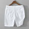 Mäns shorts Nya 2021 Summer Mens Linen Shorts Casual Solid Commonta Shorts Straight Button100 Flax Shorts Bermuda Asian Size L8216 Z0216