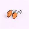 Cartoon Accessories Funny Youre Fxxxxd Lucky Fortune Cookie Brooches Orange Banner Enamel Pins Custom Lapel Badge Jewelry For Friend Dhw0L