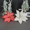 Flores decorativas 1 Uds. Año artificial brillante decoraciones para árboles de Navidad hogar flor falsa adornos de Navidad