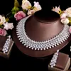 Wedding Jewelry Sets CWWZircons Luxury Chunky Full Cubic Zirconia Paved Dinner Party Bridal Choker Big Necklace for Women T644 230216